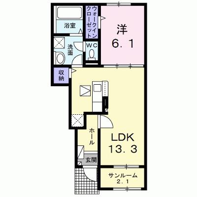 カームリープレイス　Ⅱ 103【管理NO：1-027034802-01030】 ★家具家電は申し込み後に搬入しますの物件画像