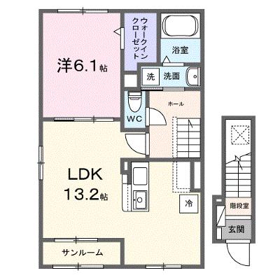メゾンシエルブルー 201【管理NO：1-028463101-02010】 ★家具家電は申し込み後に搬入します★の物件画像