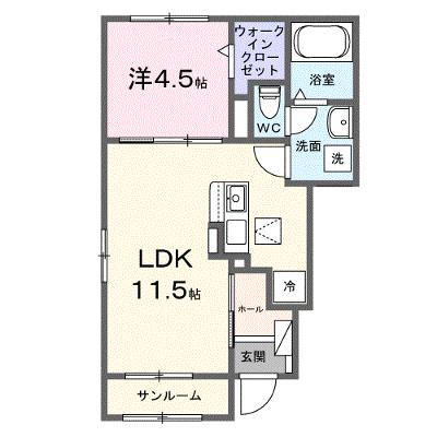 メゾンシエルブルー 101【管理NO：1-028463101-01010】 ★家具家電は申し込み後に搬入します★の物件画像