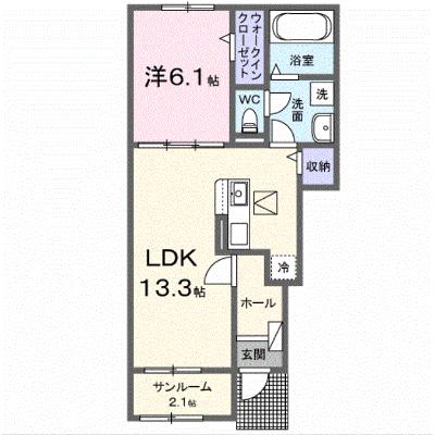 カルムメゾン 102【管理NO：1-028458501-01020】 ★家具家電は申し込み後に搬入します 2026年08月下旬入居可能の物件画像