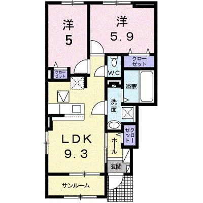 ベラ　ルーチェ　Ａ 101【管理NO：1-024445601-01010】 ★家具家電は申し込み後に搬入しますの物件画像