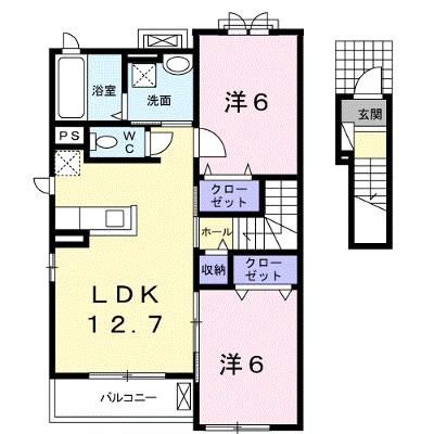サンリット平原　Ⅱ 204【管理NO：1-024678302-02040】 ★家具家電は申し込み後に搬入しますの物件画像