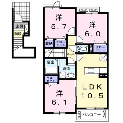 ラ・ルーチェ　Ⅱ 202【管理NO：1-020405702-02020】 ★家具家電は申し込み後に搬入します★の物件画像