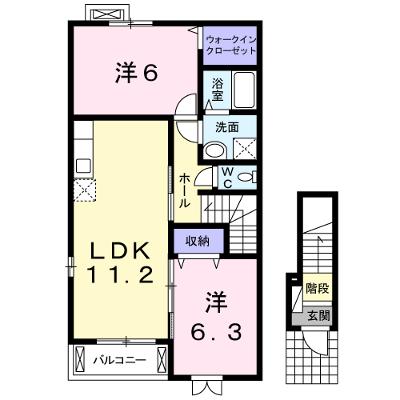 メゾン・ド・ラパン 201【管理NO：1-017262501-02010】 ★家具家電は申し込み後に搬入しますの物件画像