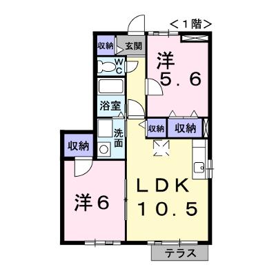 エレガントヴィラ１号館 101【管理NO：1-010378901-01010】 ★家具家電は申し込み後に搬入しますの物件画像