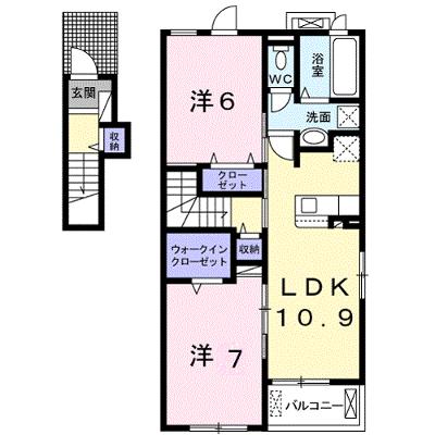メルヴェイユ　Ⅰ 201【管理NO：1-024952201-02010】 ★家具家電は申し込み後に搬入しますの物件画像
