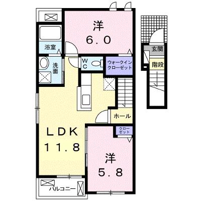 リナリア　Ⅱ 204【管理NO：1-023808502-02040】 ★家具家電は申し込み後に搬入しますの物件画像