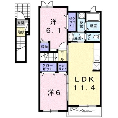 エスタンシア 202【管理NO：1-016612701-02020】 ★家具家電は申し込み後に搬入します★の物件画像