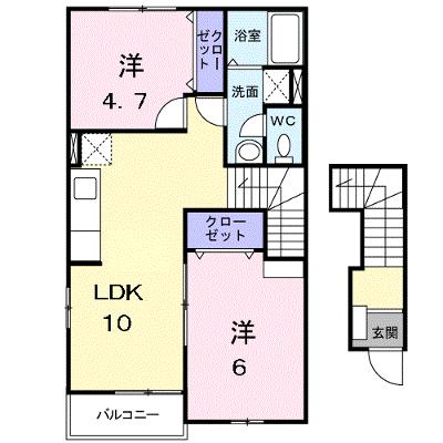 アンソレイエⅡ 201【管理NO：1-012781102-02010】 ★家具家電は申し込み後に搬入しますの物件画像