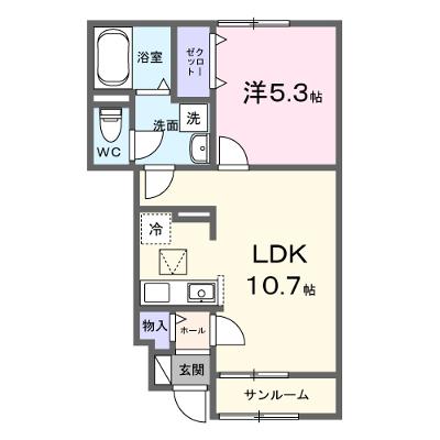 かのやⅢ 102【管理NO：1-027984401-01020】 ★家具家電は申し込み後に搬入します★の物件画像