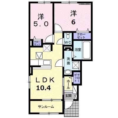 グランディール願成寺Ａ 101【管理NO：1-025474301-01010】 ★家具家電は申し込み後に搬入します★の物件画像
