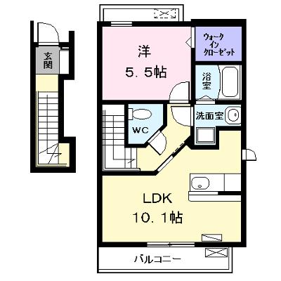 アルカンシエル 201【管理NO：1-019255201-02010】 ★家具家電は申し込み後に搬入しますの物件画像
