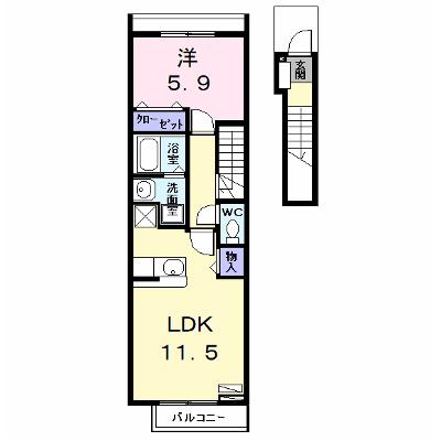 ドルチェⅠ 203【管理NO：1-012829901-02030】 ★家具家電は申し込み後に搬入します 2026年08月下旬入居可能の物件画像