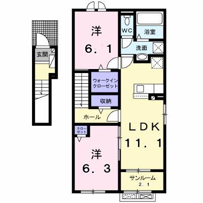 ランス　Ａ 201【管理NO：1-027470801-02010】 ★家具家電は申し込み後に搬入しますの物件画像