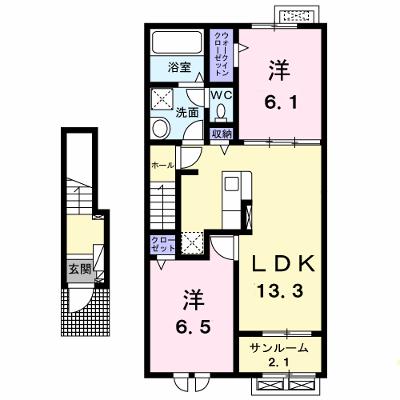クレストⅠ 203【管理NO：1-028306901-02030】 ★家具家電は申し込み後に搬入します★の物件画像