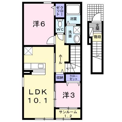 ソレイユベルⅢ 204【管理NO：1-017384902-02040】 ★家具家電は申し込み後に搬入します★ ★2026年08月中旬入居可能★の物件画像