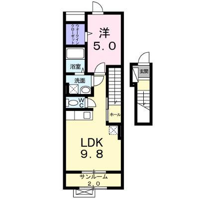 ロージィ・コート 204【管理NO：1-016981701-02040】 ★家具家電は申し込み後に搬入します★の物件画像