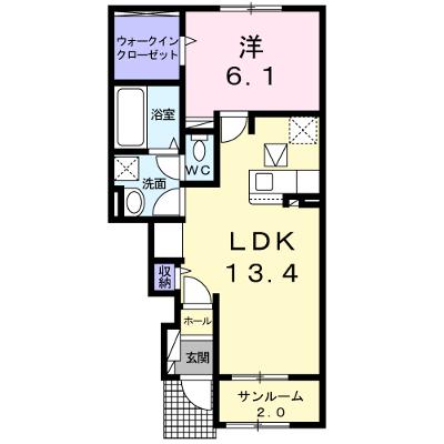 ｂｌｏｓｓｏｍ　Ａ 104【管理NO：1-024791901-01040】 ★家具家電は申し込み後に搬入しますの物件画像