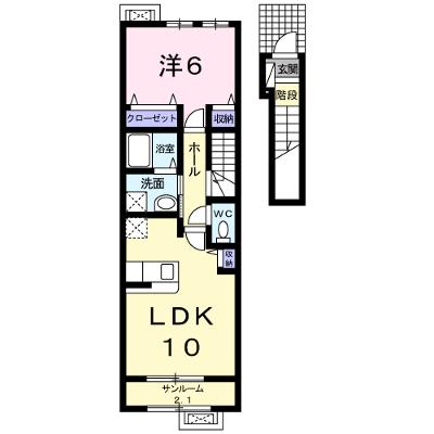 ボンヌ・シャンス 204【管理NO：1-019636701-02040】 ★家具家電は申し込み後に搬入します 2026年08月上旬入居可能の物件画像
