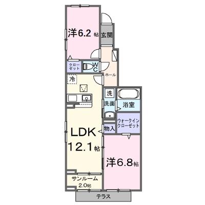 ウィステリア 104【管理NO：1-028558401-01040】 ★家具家電は申し込み後に搬入します★ ★2026年10月上旬入居可能★の物件画像