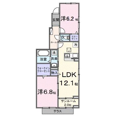 ウィステリア 101【管理NO：1-028558401-01010】 ★家具家電は申し込み後に搬入します 2026年10月上旬入居可能の物件画像
