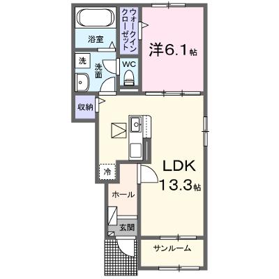 グリーンリーフⅠ 103【管理NO：1-028611701-01030】 ★家具家電は申し込み後に搬入します 2026年09月下旬入居可能の物件画像