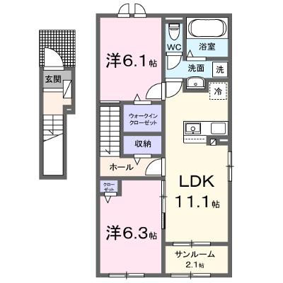 セレーノ　Ａ 201【管理NO：1-027119701-02010】 ★家具家電は申し込み後に搬入しますの物件画像