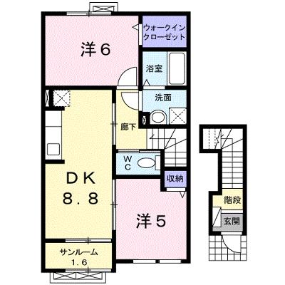 ヒルズ　キザキ　Ｅ 203【管理NO：1-017482201-02030】 ★家具家電は申し込み後に搬入しますの物件画像