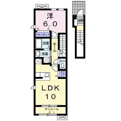 ウィングⅠ 205【管理NO：1-017489201-02050】 ★家具家電は申し込み後に搬入しますの物件画像