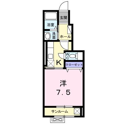カームリー　ヒルサイド 102【管理NO：1-018768901-01020】 ★家具家電は申し込み後に搬入します★の物件画像