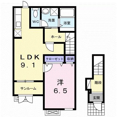 プラシードⅠ 202【管理NO：1-017145301-02020】 ★家具家電は申し込み後に搬入します★ ★2026年11月中旬入居可能★の物件画像