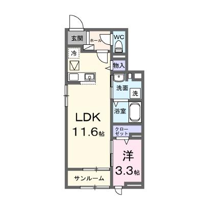 シェーネ東原 103【管理NO：1-028717401-01030】 ★家具家電は申し込み後に搬入します★ ★2026年10月上旬入居可能★の物件画像
