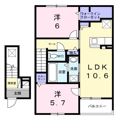 ジール 202【管理NO：1-028593201-02020】 ★家具家電は申し込み後に搬入します★ ★2026年10月上旬入居可能★の物件画像