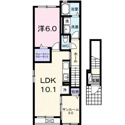 モン・ルクール 201【管理NO：1-028577301-02010】 ★家具家電は申し込み後に搬入します 2026年09月中旬入居可能の物件画像