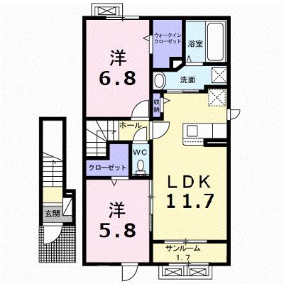 グランバージェⅡＡ 203【管理NO：1-028405901-02030】 ★家具家電は申し込み後に搬入します 2027年01月下旬入居可能の物件画像