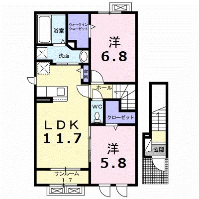 グランバージェⅡＡ 201【管理NO：1-028405901-02010】 ★家具家電は申し込み後に搬入します 2027年01月下旬入居可能の物件画像