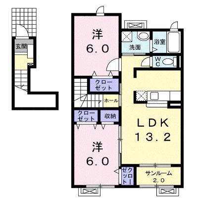 エーデル高松Ｃ 202【管理NO：1-014268601-02020】 ★家具家電は申し込み後に搬入します 2026年08月上旬入居可能の物件画像