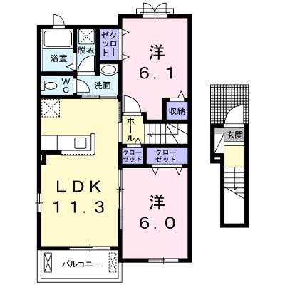 ベルフルールＣ 204【管理NO：1-018828603-02040】 ★家具家電は申し込み後に搬入します★の物件画像