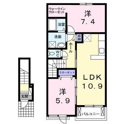 グラント　ジェルメ弐番館 202【管理NO：1-020430202-02020】 ★家具家電は申し込み後に搬入します 2026年08月下旬入居可能の物件画像