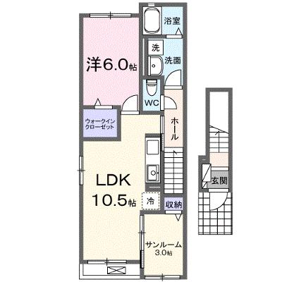 スプリング　サニー 201【管理NO：1-027479401-02010】 ★家具家電は申し込み後に搬入します 2026年08月中旬入居可能の物件画像
