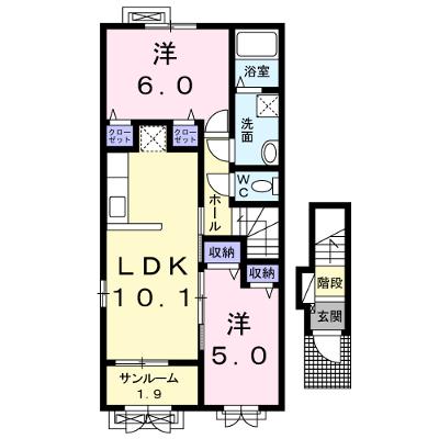 カーサ　デル　ソル　Ⅱ 201【管理NO：1-024722602-02010】 ★家具家電は申し込み後に搬入します 2026年08月中旬入居可能の物件画像