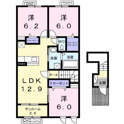 マハロ　ナイメンⅡ 202【管理NO：1-025595602-02020】 ★家具家電は申し込み後に搬入しますの物件画像