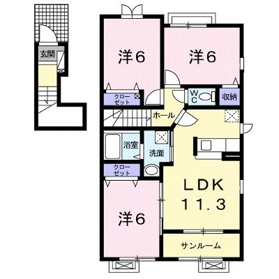 くれよんハウス 201【管理NO：1-017992001-02010】 ★家具家電は申し込み後に搬入しますの物件画像