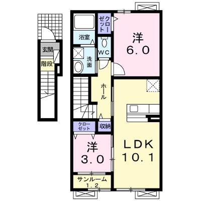 パグ－ロ　（ＰＡＧＵＲＯ） 202【管理NO：1-017707101-02020】 ★家具家電は申し込み後に搬入します 2026年08月上旬入居可能の物件画像