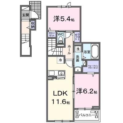 リバーサイド西山 204【管理NO：1-027583801-02040】 ★家具家電は申し込み後に搬入します 2026年11月上旬入居可能の物件画像