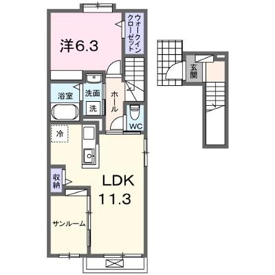 プレリュード　ＫＦＢ 202【管理NO：1-027996401-02020】 ★家具家電は申し込み後に搬入します 2026年08月上旬入居可能の物件画像