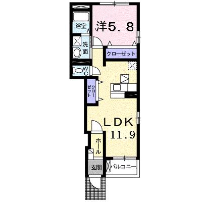 パークス古見 102【管理NO：1-014949201-01020】 ★家具家電は申し込み後に搬入します 2026年08月下旬入居可能の物件画像