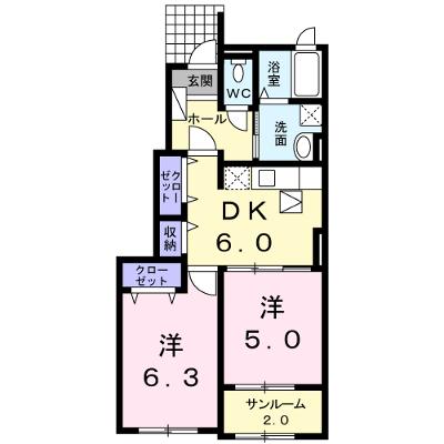 メゾンフランＢ 102【管理NO：1-015744502-01020】 ★家具家電は申し込み後に搬入しますの物件画像