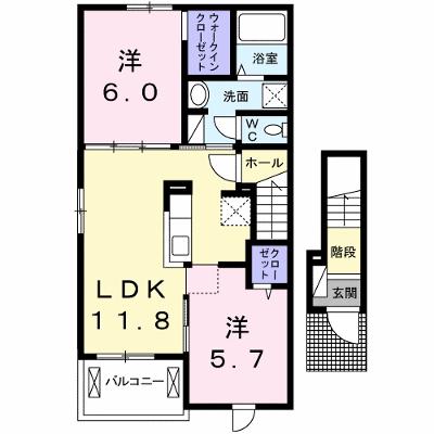 リンク　Ａ 201【管理NO：1-022116101-02010】 2026年08月上旬入居可能の物件画像