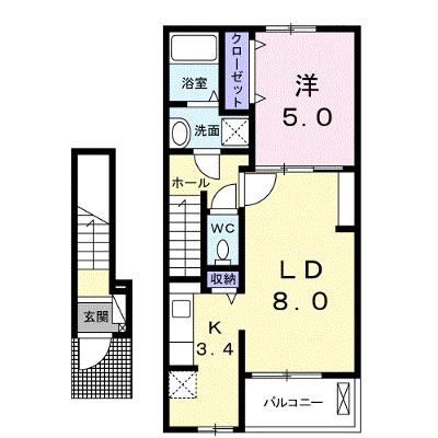 ヴィラ・クレール 202【管理NO：1-020934401-02020】 ★家具家電は申し込み後に搬入します 2026年08月上旬入居可能の物件画像